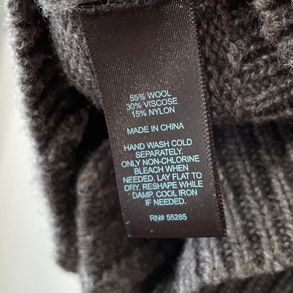 Express Mens Size Medium Gray Wool Sweater Cardigan Preppy Minimalist Old Money - Picture 6 of 6